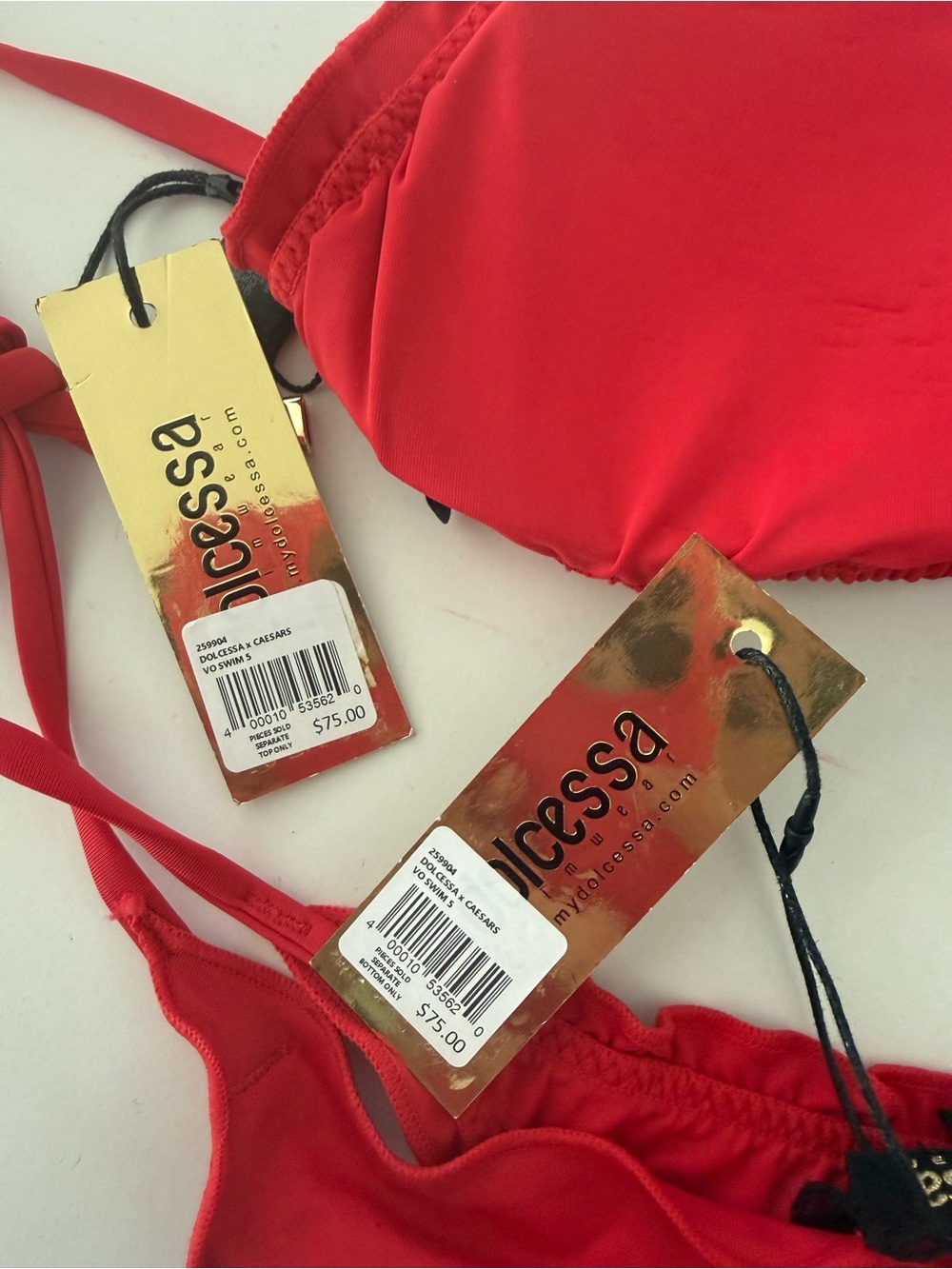 Red Embellished Bikini Set - Picture 5 of 5